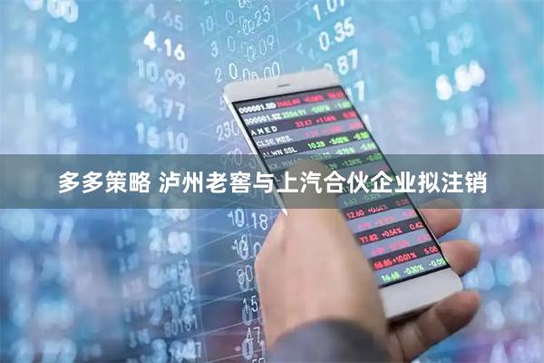 多多策略 泸州老窖与上汽合伙企业拟注销